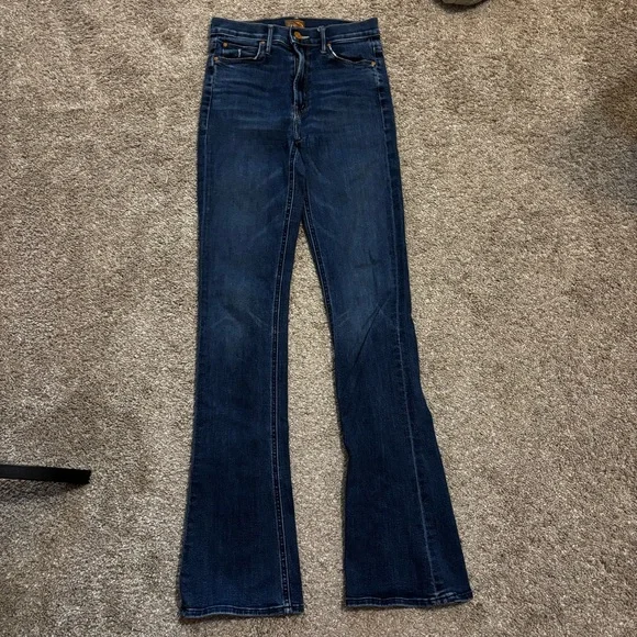 MOTHER The High-Waisted Runaway Jeans Teaming Up Blue Flare Jean Size 25 - Picture 1 of 10